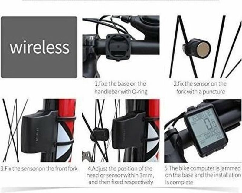 DrPhone FCS2 Draadloze Fietscomputer – Snelheidsmeter – Kilometerstand/Teller –Stopwatch – ODO en meer - Zwart - Afbeelding 7