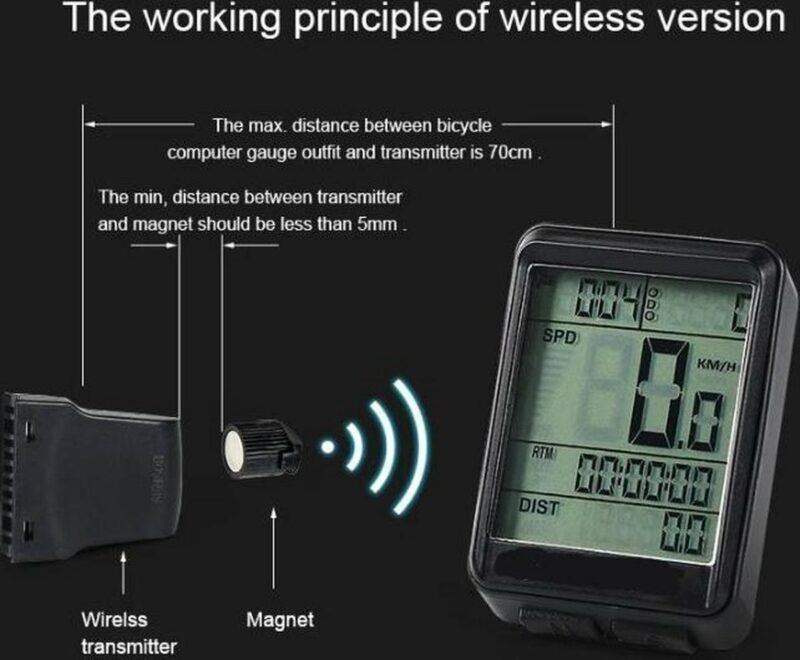 DrPhone FCS2 Draadloze Fietscomputer – Snelheidsmeter – Kilometerstand/Teller –Stopwatch – ODO en meer - Zwart - Afbeelding 9